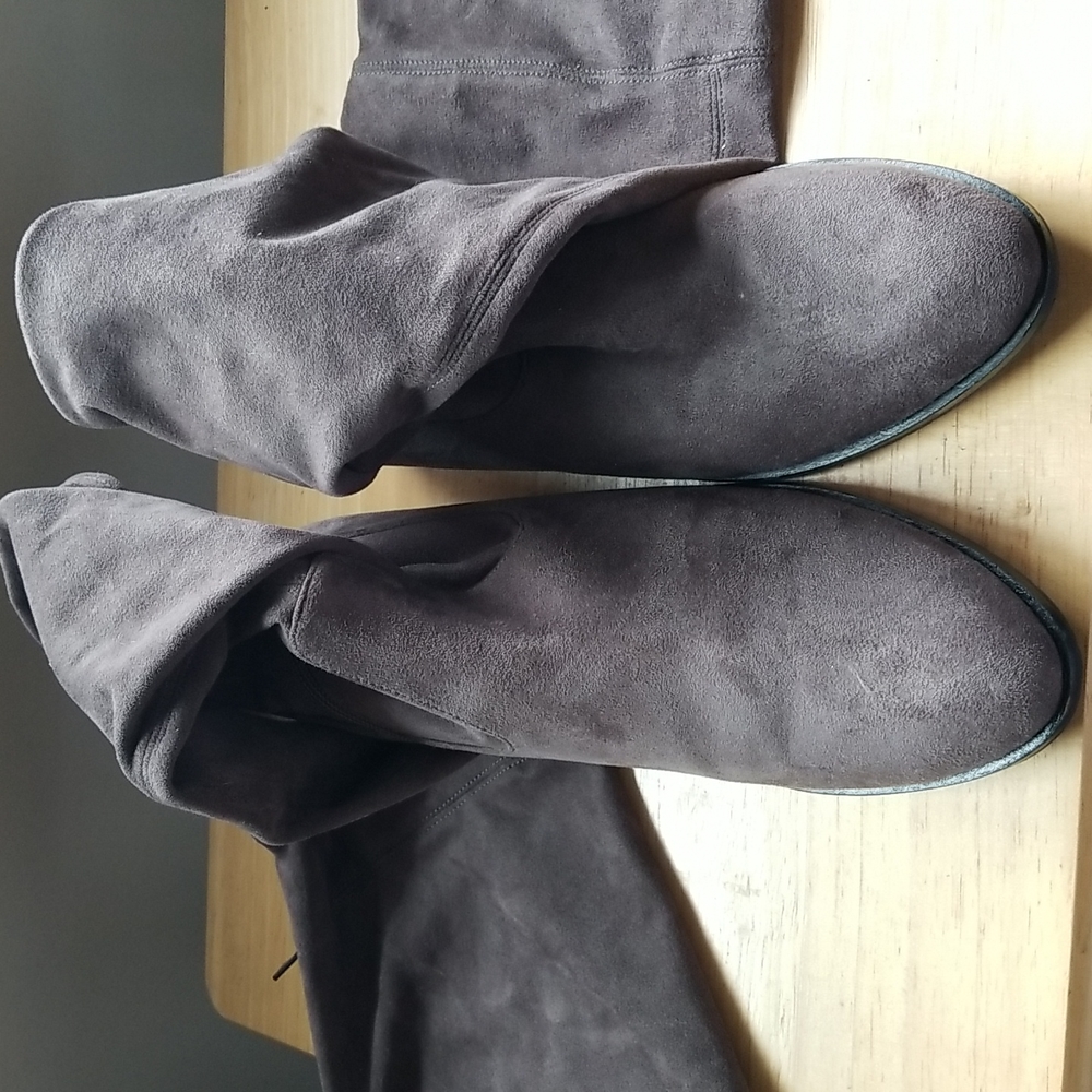 OTK Mink Suede leather Stretch Over Kner boots low heel as if new
